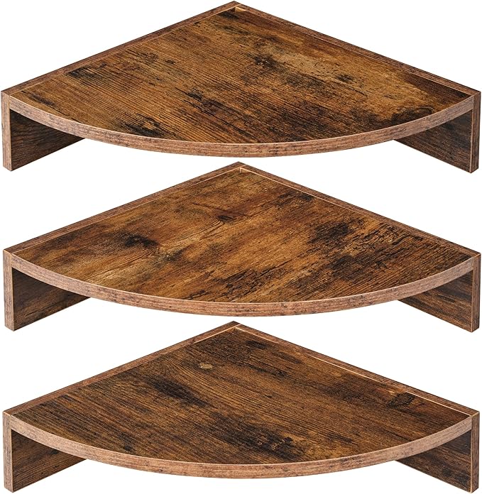 Corner Shelves 3-Pack for Bathroom & Kitchen, Space-Saving Floating Corner Wall by Unknown