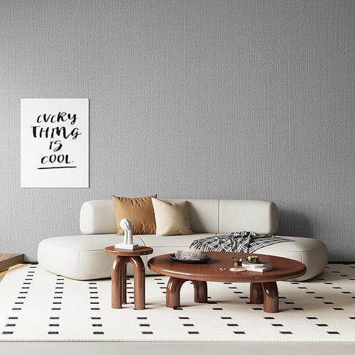 24"x393" Grey Grasscloth Peel and Stick Fabric Textured Contact Paper Removable - Image 2