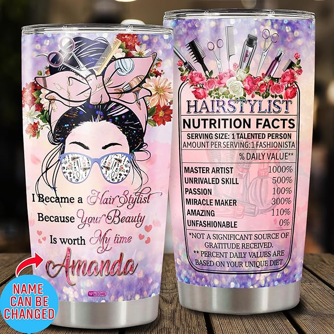 WAZONE Personalized Knitting Tumbler Customized Name Stainless Steel Insulated Cup 20oz 30oz Christmas Birthday Gift For Girls Women Yarn Crochet Lover Knitters Cute Crocheting Things