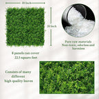 ODTORY Artificial Plants Hedge Wall Panels：20x20 Inch 8P UV-Anti Greenery - Image 2