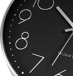 Foxtop Silver Wall Clock Silent Non-Ticking Battery Operated Round Modern Wall - Image 7