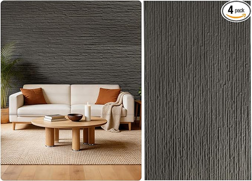 3D Wall Panels - 4PCS 47.2"x23.6" Faux Stone Peel and Stick Wall Covering - MCM by Unknown