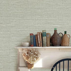 JiffDiff Grasscloth Wallpaper Peel and Stick Cream Grassweave Stick on - Image 3