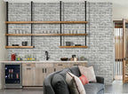Guvana 17.3" x 394" Grey Brick Wallpaper Peel and Stick 3D Brick Contact Paper - Image 3