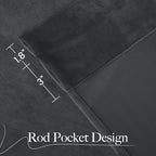 NICETOWN Grey Velvet Curtains 84 inches, Sound Reducing Heavy Matt Solid Rod - Image 4