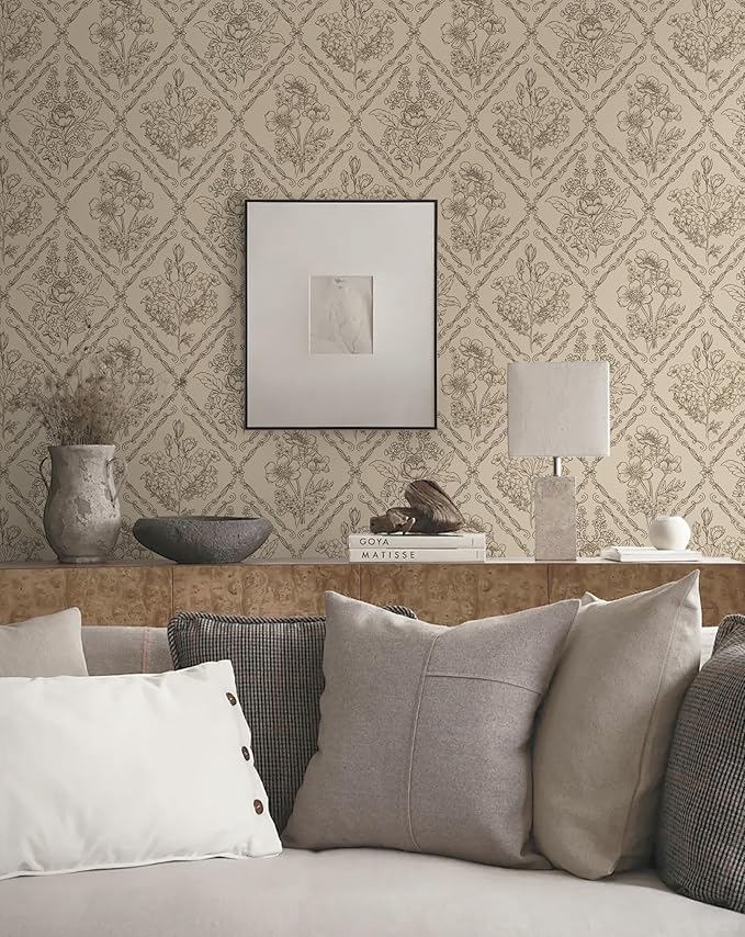 Toduso Peel and Stick Wallpaper Vintage Wall Paper Boho Contact Paper Brown - Image 6