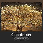 Large Framed Black and Gold Tree of Life Wall Art, Modern Luxury Tree Painting - Image 7