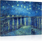 1 KINGO Van Gogh Canvas Wall Art: Starry Night over the Rhône Oil Painting - Image 2