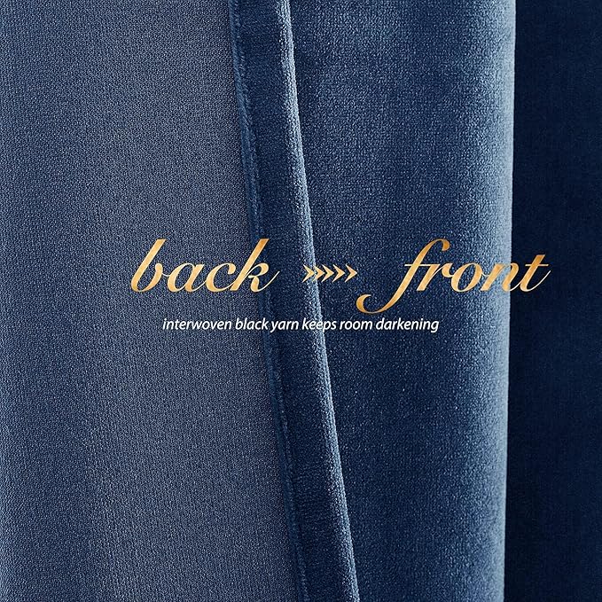 NICETOWN Navy Blue Velvet Curtains 84 inches - Image 5