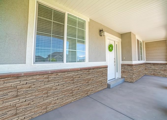 Faux Stone Wall Panels 2-Pack PU Stone Veneer Siding, Mortarless 46.25x12.88 - Image 7