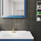 FunStick 24"x200" Black and Gold Peel and Stick Wallpaper Removable Geometric - Image 2