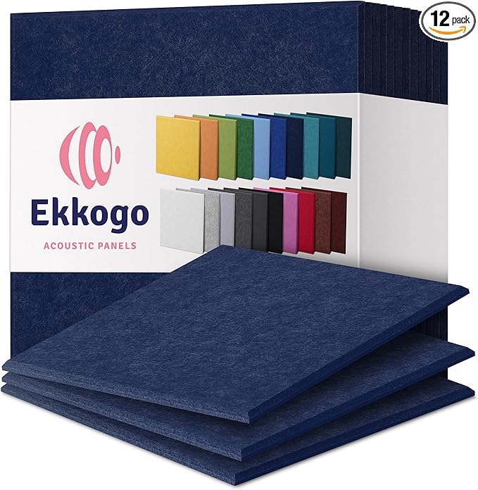 Acoustic Panels 12-Pack Soundproof Wall Panels 12"X12"X0.4" Sound Panels High by EkkogoAcousticPanels