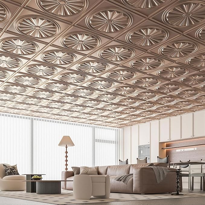 Art3dwallpanels Ceiling Tiles 12 Pack Drop Ceiling Tiles, 24 x 24 Inch High - Image 7