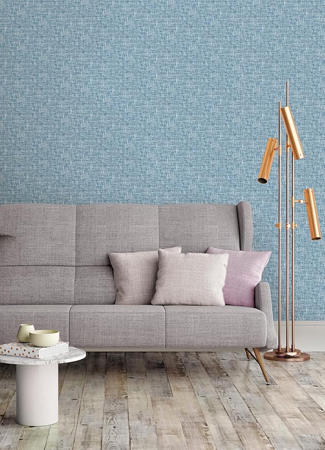 NuWallpaper NU2918 Navy Poplin Texture Peel & Stick Wallpaper - Image 3