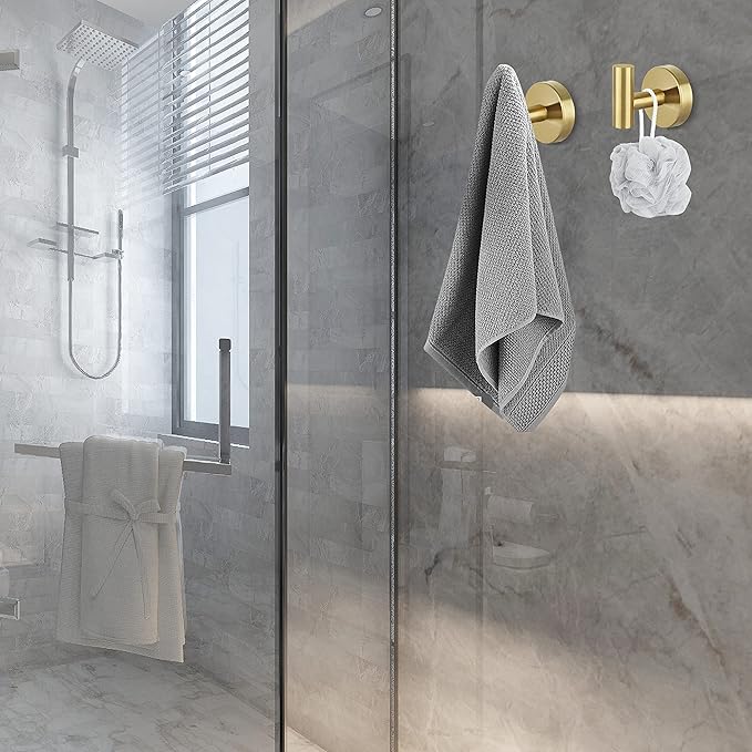 8 Pcs Bathroom Robe Towel Hooks Coat Wall Hook Stainless Steel Heavy Duty Door - Image 4