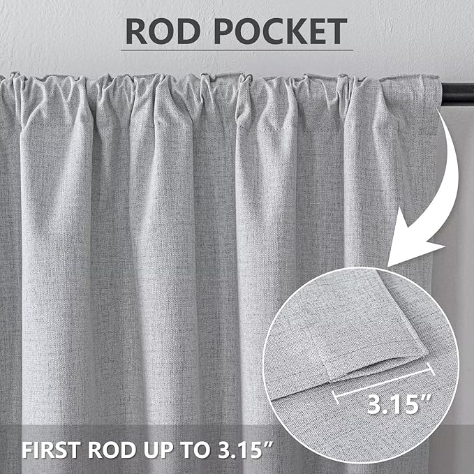 IGEMAEVE 100% Blackout Curtains 90 Inches Long - Image 4