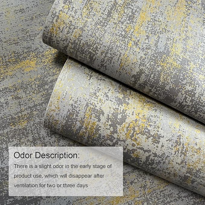 JiffDiff Vintage Metallic Peel and Stick Wallpaper Industrial Metallic Concrete - Image 5