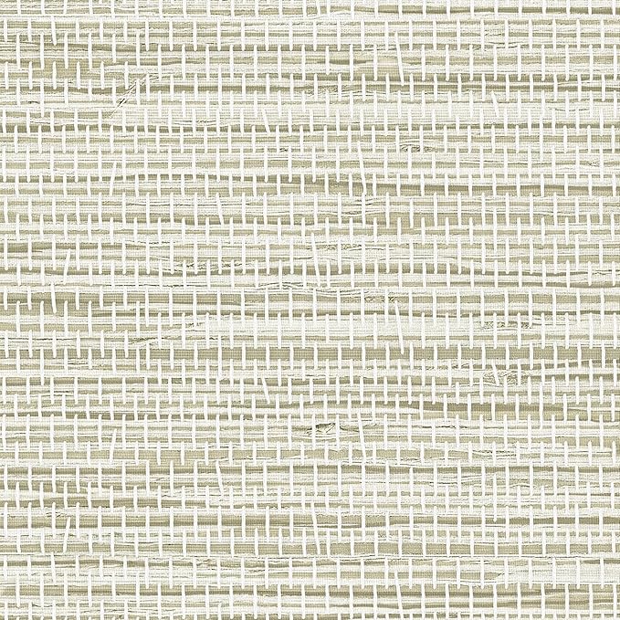 JiffDiff Grasscloth Wallpaper Peel and Stick, 17.3"x472" Cream Grassweave Stick by wallpaper