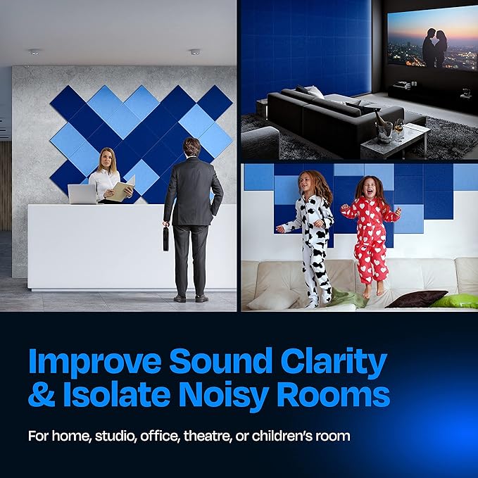 Acoustic Panels 12-Pack Soundproof Wall Panels 12"X12"X0.4" Sound Panels High - Image 4