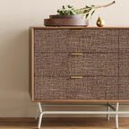 Brown Grasscloth Peel and Stick Wallpaper 17.3"x160" Faux Linen Textured - Image 9