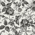 JiffDiff Floral Vintage Wallpaper Peel and Stick Wall Stick Black and White by wallpaper