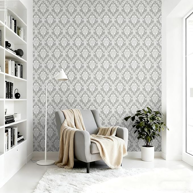 Peel and Stick Wallpaper Grey and White Contact Paper - Image 3