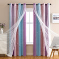 XiDi Pink & Purple Curtains, Unicorn Wall Decals by Addsomecolortolife