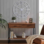 CLXEAST Large Modern 30 Inch Wall Clock Silver, Oversized Big Roman Numeral - Image 8