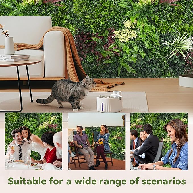 Artificial Ivy Wall Boxwood Roll: 60"x120" UV Resistant Green Leaves Faux - Image 6