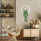 Der Rose 2 Pack Fake Plants Hanging Artificial Succulents Plants in White Pots - Image 6