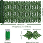 ODTORY Artificial Fence Privacy Screen: 5FT x 20FT UV-Anti Faux Greenery - Image 2