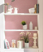 Guvana Grasscloth Peel and Stick Wallpaper Pink Textured Contact Paper Modern - Image 2