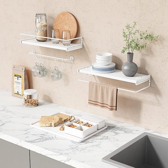 Forbena Bathroom Shelves for Wall Set of 2, Small Wall Mount Bookshelf and Toy - Image 6
