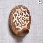 IndianShelf 6 Lb- 24 Pieces Decorative Wood Adhesive Wall Hooks–Boho Peel and by IndianShelf