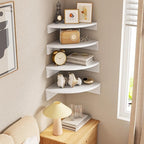 Alsonerbay White Corner Shelf Wall Mount, Large Wooden Shelves - Image 5