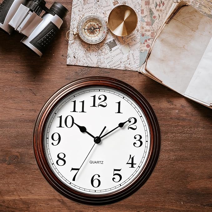 Wall Clock, 9 Inch Silent Wall Clocks Battery Operated, Decorative Clocks - Image 8