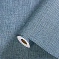 Blue Peel and Stick Wallpaper 393.7inch Textured Linen Contact Paper by Akywall