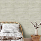 Rugreat Textured Grasscloth Wallpaper Peel and Stick 240inL 17.3inW Beige - Image 7