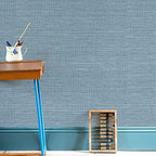 JiffDiff Grasscloth Wallpaper Peel and Stick Blue Grassweave Stick on Wallpaper - Image 8