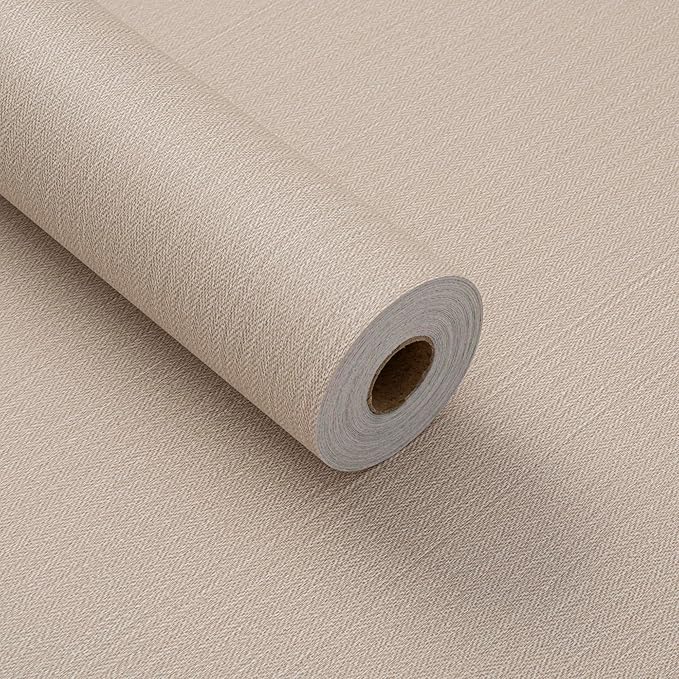 Haimin Fabric Wallpaper Textured Contact Paper Peel and Stick Faux Linen Wall - Image 9