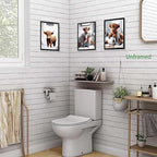 SEHSUVC Funny Bathroom Cow Posters Wall Art Set of 9, Vintage Brown Highland - Image 8