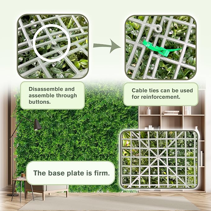 Greenery Faux Grass Wall Backdrop 72"x128" UV-Anti Artificial Green Boxwood - Image 4
