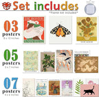 LANCHI95 15PCS Vintage Wall Art Prints, Eclectic Wall Prints - Image 2
