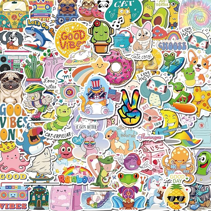 300 PCS Cute Stickers for Kids – Waterproof Vinyl Stickers for Water Bottles, Laptops & Scrapbooks | Fun School Supplies, Classroom Rewards & Teacher Prizes, Sticker Pack for Girls & Teens