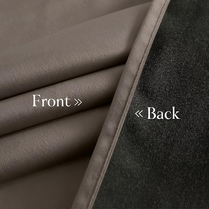 NICETOWN Taupe Velvet Curtains 84 inches Long - Image 6