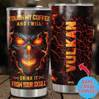 WAZONE Personalized Skull Tumbler with Lid Custom Name Hologram Flower 20oz 30oz Travel Mug Stainless Steel Insulated Cup Gift for Women Men Friends Skull Lover Present on Christmas Birthday