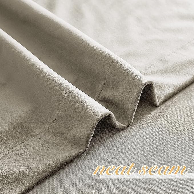 NICETOWN Camel Velvet Curtains 63 Inch Long 52 Wide, Room Darkening Vision - Image 6