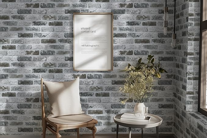 Guvana 17.3"×787" Brick Peel and Stick Wallpaper Grey Brick Contact Paper Self - Image 5