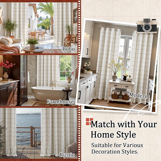 Lajode Plaid Curtains Pattern Printed 90 Inches Long - Image 8