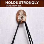 Indian Shelf 6 Lb- 3 Pieces Decorative Wood Adhesive Wall Hooks–Boho Peel and - Image 6